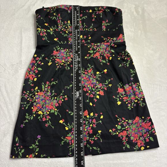 Free People Strapless Mini Dress Sexy Little Black Going out Summer Sz 4 Zip up - Picture 5 of 9